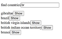search of countries beginning with b r